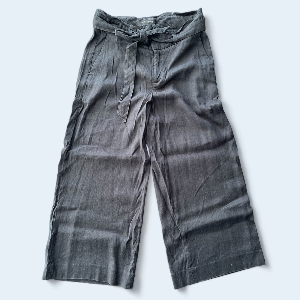 Banana Republic Linen 3/4 Length Wide Pant